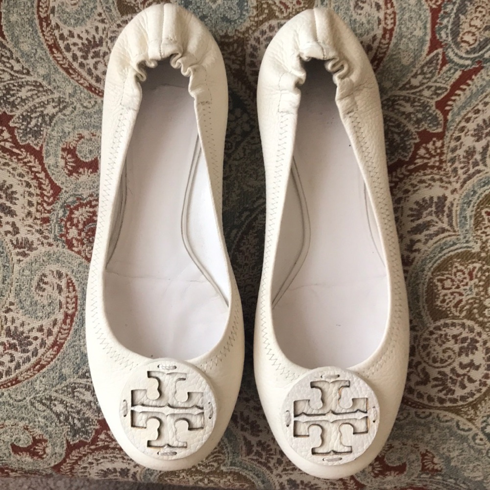 White Tory Burch flats
